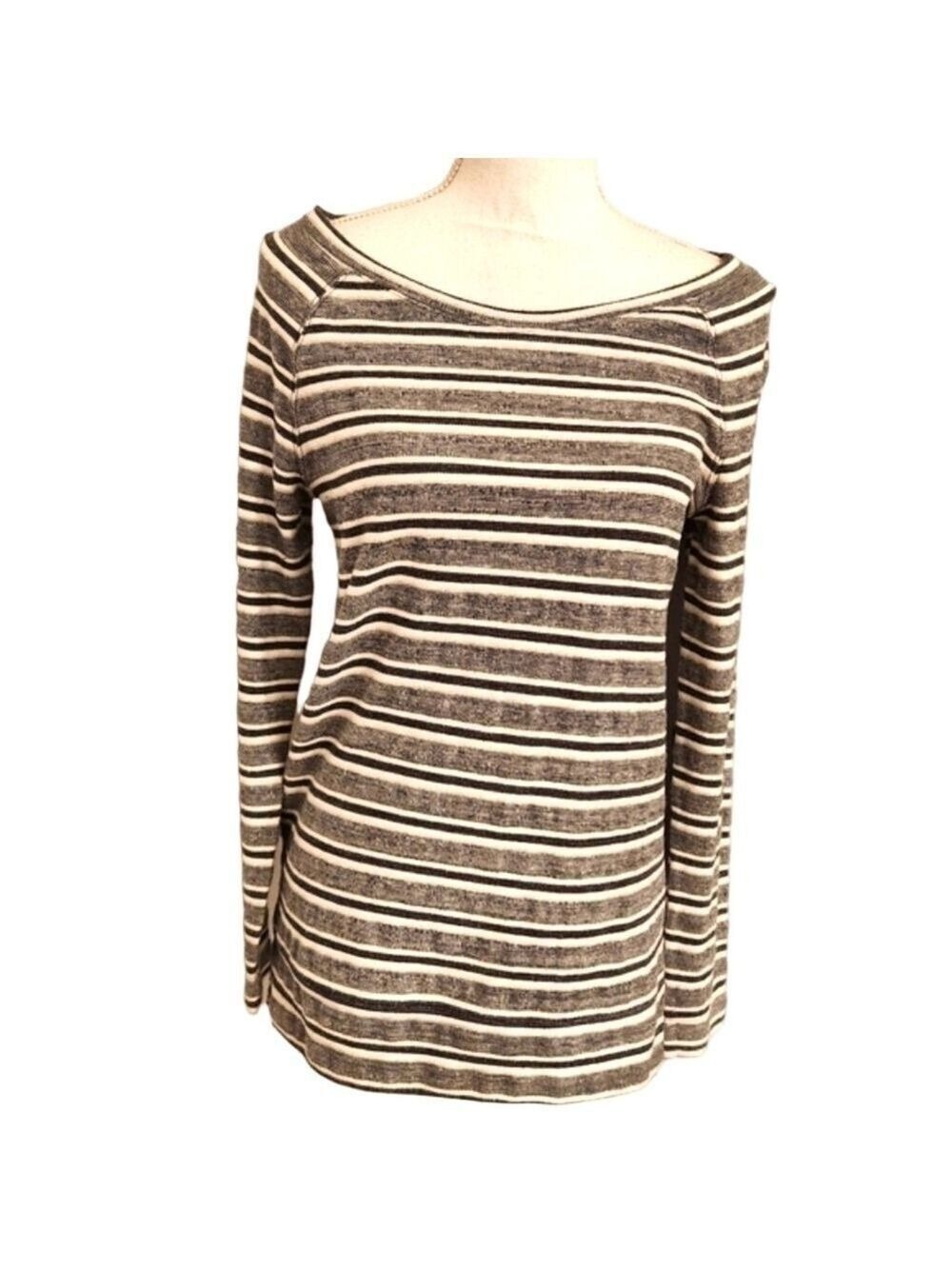 Lou & grey lightweight sweater blue white striped long sleeve boatneck beachy